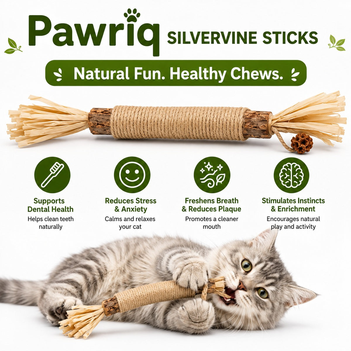 Pawriq Natural Silvervine Dental Sticks